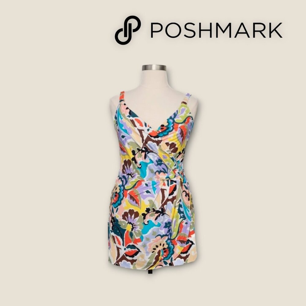Anne Cole Swimsuit Dress With Skirted‎ Bottom Size 20